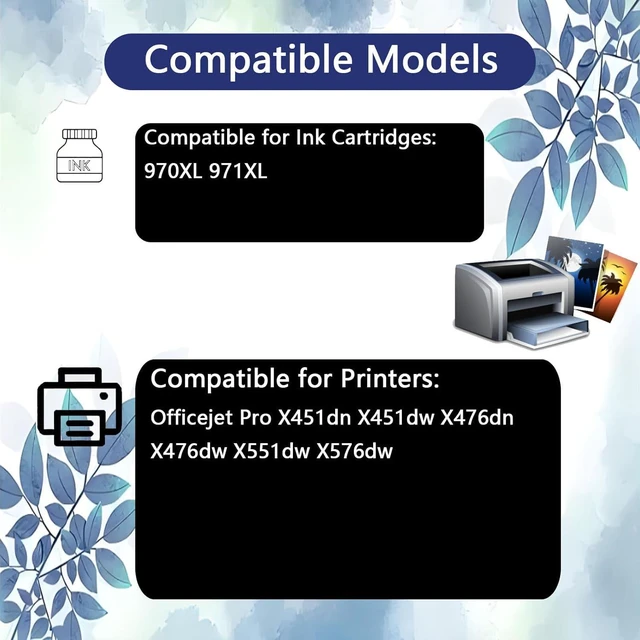 Alt view image 2 of 7 - 970XL 971XL High Yield Ink Cartridges for HP 970XL 971XL Ink Cartridges High Performance Replacement Parts Work for HP Officejet Pro X451dn X451dw X476dn X476dw X551dw X576dw Printers,Cyan