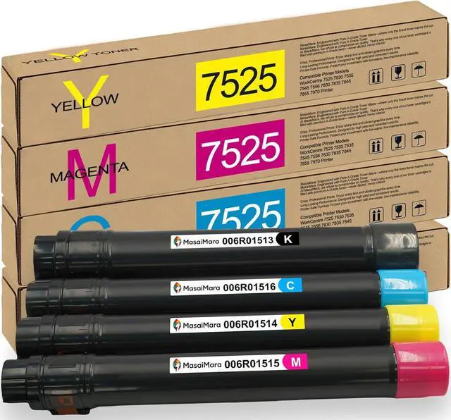 Main image of MasaiMara 7525 7530 7535 7545 7556 High Yeild Toner Cartridges Compatible for Xerox WorkCentre 7525 7530 7535 7545 7556 7830 7835 7845 7855 7970 Printer (006R01513 006R01514 006R01515 006R01516)