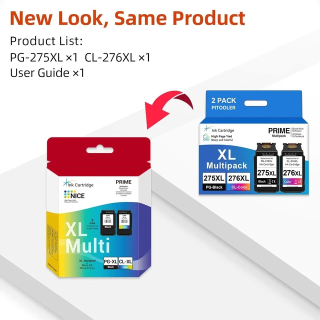 Alt view image 2 of 6 - PG-275 XL/CL-276 XL High Yield Compatible for Canon 275 276 XL Ink Cartridges Replacement for Canon Printer Ink 275 276 Compatible for Canon Pixma TS3720 TR4720 TR4700 TR4723 TR4722 TS3500 Printer