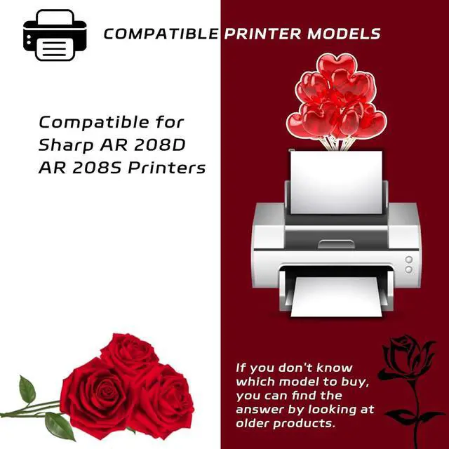 Main image of Compatible for Sharp AR-208NT Toner Cartridges Work for Sharp AR 208D AR 208S Printers, with Chip, High Yield 9000 Pages, Clear Printing (Black)
