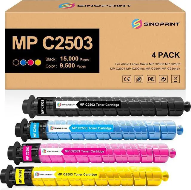 Main image of C2503 Toner Cartridge Remanufactured Replacement for Ricoh MP C2503 C2503H 841918 841919 841920 841921 for Printer Ricoh MP C2504 C2003 C2004 (4 Packs-BMCY)