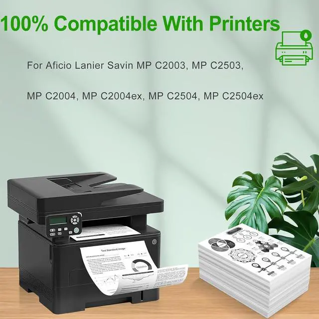 Alt view image 3 of 6 - C2503 Toner Cartridge Remanufactured Replacement for Ricoh MP C2503 C2503H 841918 841919 841920 841921 for Printer Ricoh MP C2504 C2003 C2004 (4 Packs-BMCY)