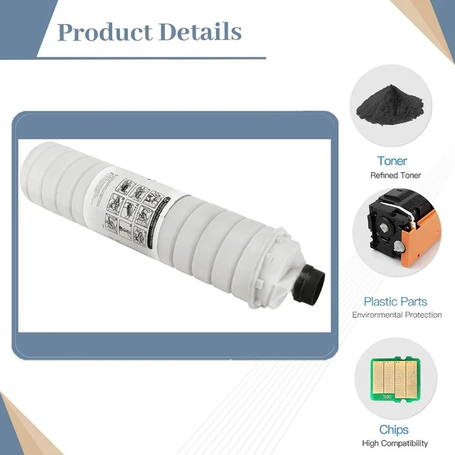 Alt view image 4 of 7 - Compatible Type 6110D Toner Cartridge Replacement for Ricoh 885400,Fit for Aficio 1060 1075 2051SP 2060 2060SP ,MP 5500 5500SP 6000 6000SP 6001 6001SP 6002 6002SP Printer (1-Pack Black)