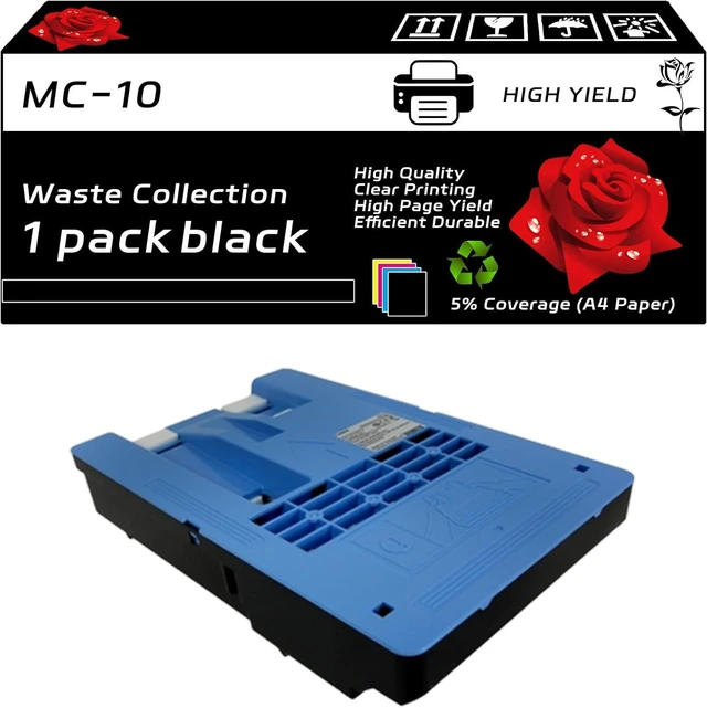 Main image of MC-10 Waste Collection Maintenance Cartridge Compatible with Canon imagePROGRAF iPF650 iPF655 iPF670 MFP L24ei iPF750 iPF755 Printers, High Yield 40000 Pages, Vibrant Colors (Black)