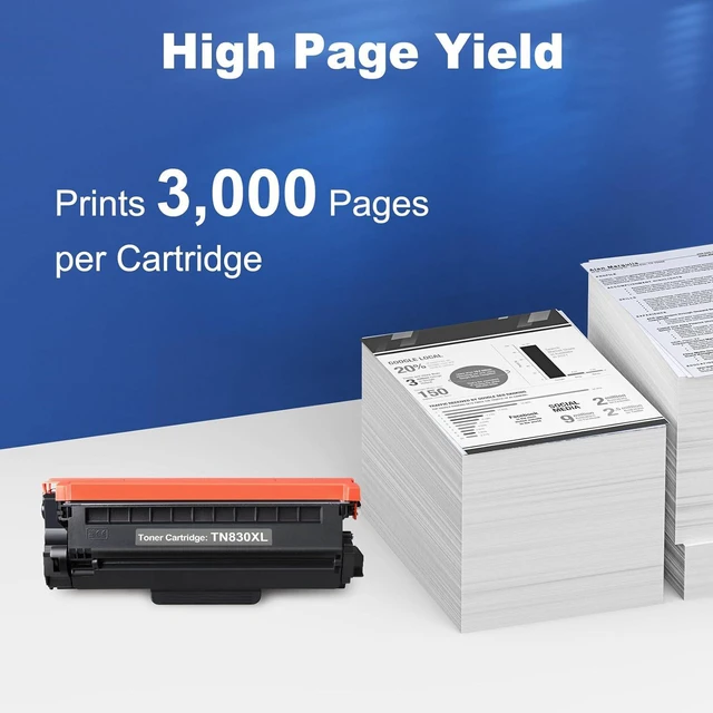 Alt view image 4 of 7 - TN830XL Black Toner Cartridge Ink for HL-L2460DW Printer Replacement for Brother TN830 XL TN830 TN-830 Toner Set for HL-L2460DWXL DCP-L2640DW HL-L2405W MFC-L2820DW MFC-L2820DWXL, 1PK (with Chip)
