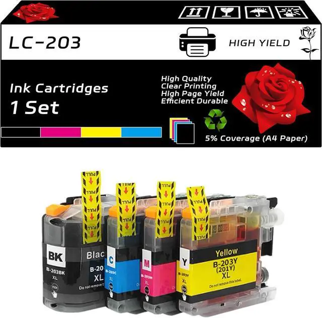 Main image of LC-203 Ink Cartridges Compatible with Brother MFC-J5520DW MFC-J5620DW MFC-J5720DW MFC-J680DW MFC-J880DW MFC-J885DW Printers, High Yield 1550 Pages, Vibrant Colors (1 Set)