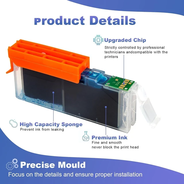 Alt view image 4 of 7 - Compatible Ink Cartridge Replacement for Canon 280XL 281XL 280XXL 281XXL 280 281 XXL TR8620a TR8520 TR8620 TR8600