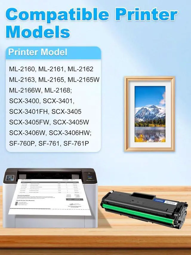 Alt view image 2 of 7 - D101S 4 Pack Compatible Black Toner Cartridge Replacement for Samsung MLT-D101S MLTD101S D101S 101S Work with ML-2166W ML-2160 ML-2165 SCX-3405W ML-2165W SCX-3405FW SCX-3400 Printer