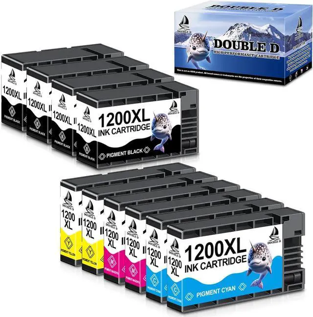 Main image of DOUBLE D Maxify 1200 Ink Cartridges Compatible for Canon PGI-1200XL PGI 1200 XL Pigment, High Yield Work with Maxify MB2720 MB2050 MB2350 MB2320 MB2020 MB2120 (4BK,2C,2M,2Y) 10 Pack