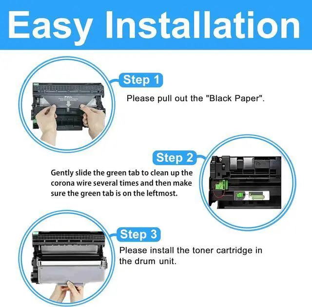 Alt view image 4 of 7 - LCL TN660 TN-660 TN630 Toner Cartridge and DR630 DR-630 Drum Unit Replacement for Brother HL-L2300D HL-L2360DW HL-L2365DW HL-L2340DW HL-L2320D MFC-L2700DW MFC-L2740DW Printer (3 Toners and 1 Drum)