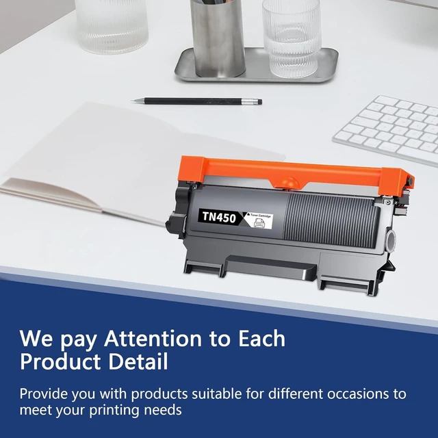 Alt view image 5 of 7 - TN-450 High Yield Black Toner Cartridge Replacement for Brother TN450 TN 450 HL-2270DW HL-2280DW HL-2230 HL-2240 MFC-7360N MFC-7860DW DCP-7065DN Intellifax 2840 2940 Printer Toner (1 Pack 3,100 pages)