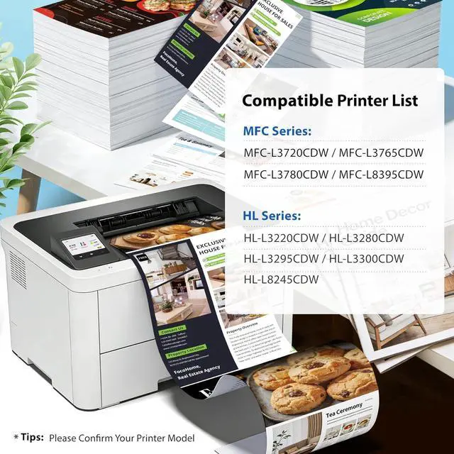 Alt view image 2 of 6 - TN229XL TN229 Toner Cartridge Replacement for Brother TN-229XL MFC-L3780CDW MFC-L3720CDW HL-L3280CDW HL-L3220CDW HL-L3295CDW MFC-L3765CDW HL-L3300CDW HL-L8245CDW MFC-L8395CDW Printer (4 Pack)