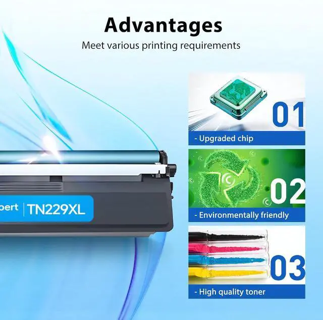 Alt view image 5 of 6 - TN229XL TN229 Toner Cartridge Replacement for Brother TN-229XL MFC-L3780CDW MFC-L3720CDW HL-L3280CDW HL-L3220CDW HL-L3295CDW MFC-L3765CDW HL-L3300CDW HL-L8245CDW MFC-L8395CDW Printer (4 Pack)