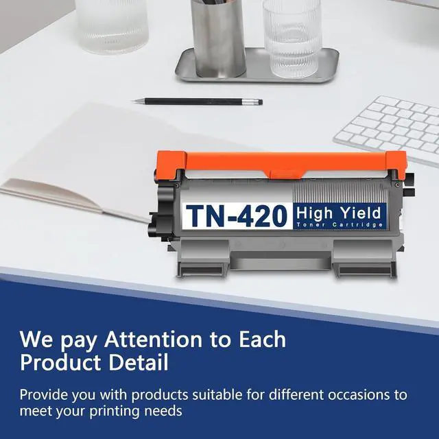 Alt view image 5 of 7 - TN420 TN450 Black Toner Cartridge High Yield 2 Pack Replacement for Brother TN-420 TN-450 TN 420 TN 450 DCP-7060D 7065DN HL-2230 2240 2270DW 2280DW Intellifax 2840 2940 MFC-7360N 7860DW Printer Toner