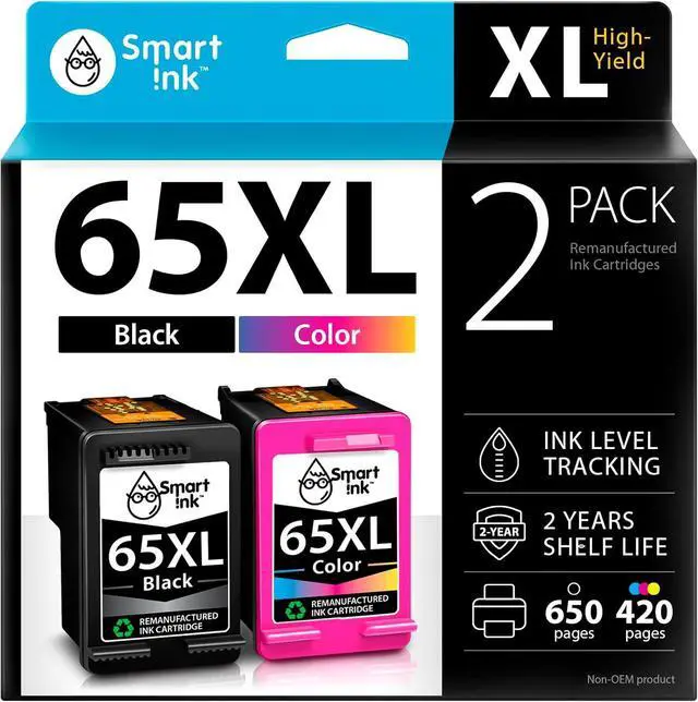 Main image of Smart Ink Remanufactured Ink Cartridges Replacement for HP 65 XL HP 65XL (Black & Color 2 Combo Pack) for DeskJet 3755 2600 2625 2652 2655 3700 3720 3752 3772 Envy 5000 5010 5052 5055 Printer Series