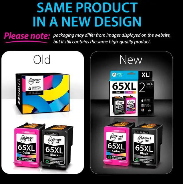 Alt view image 7 of 7 - Smart Ink Remanufactured Ink Cartridges Replacement for HP 65 XL HP 65XL (Black & Color 2 Combo Pack) for DeskJet 3755 2600 2625 2652 2655 3700 3720 3752 3772 Envy 5000 5010 5052 5055 Printer Series