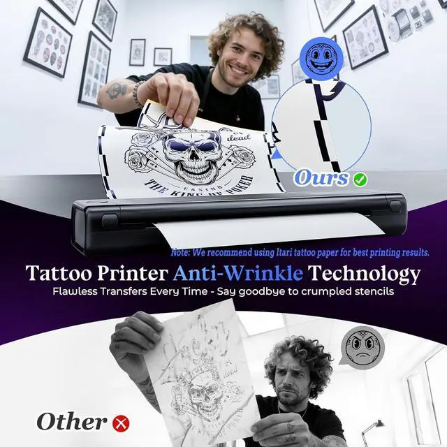 Alt view image 3 of 7 - Itari Tattoo Stencil Printer for Artist & Beginner, Wireless Portable