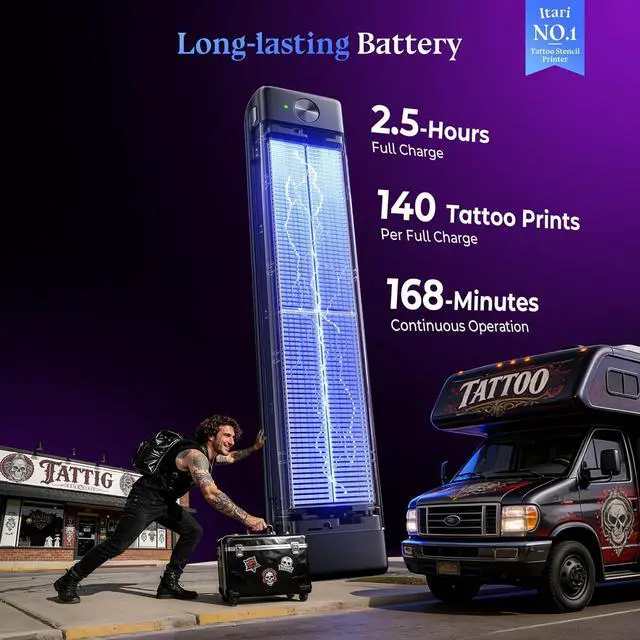 Alt view image 4 of 7 - Itari Tattoo Stencil Printer for Artist & Beginner, Wireless Portable