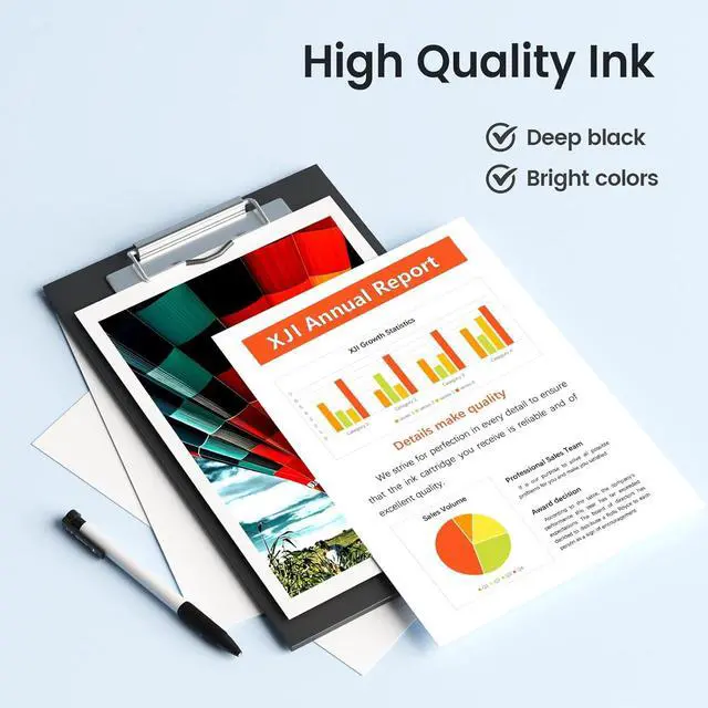 Alt view image 5 of 7 - XJI Remanufactured Ink Cartridges Replacement for HP Ink 61 XL 61XL HP61 HP61XL Combo Pack, for Envy 4500 4502 5530 OfficeJet 4630 DeskJet 1000 1010 2540 3000 3050 Printer(Black Tri-Color, 2 Pack)