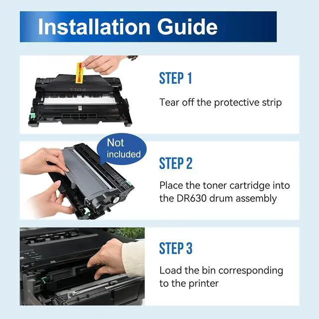 Alt view image 5 of 7 - DR630 DR-630 Drum Unit (Not Toner) Replacement for Brother DR 630 Drum TN660 TN630 for HL-L2300D HL-L2320D HL-L2305W MFC-L2700DW HL-L2360DW HL-L2380DW DCP-L2540DW MFC-L2720DW Printer Black, 2-Pack
