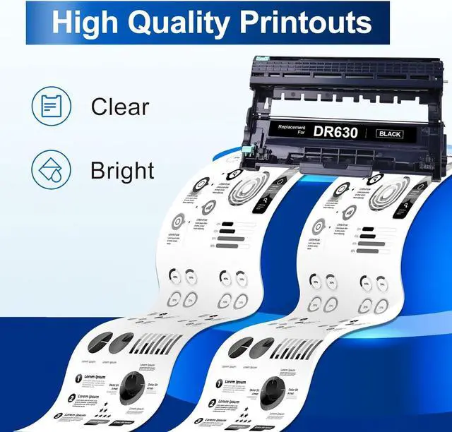 Alt view image 6 of 7 - DR630 DR-630 Drum Unit (Not Toner) Replacement for Brother DR 630 Drum TN660 TN630 for HL-L2300D HL-L2320D HL-L2305W MFC-L2700DW HL-L2360DW HL-L2380DW DCP-L2540DW MFC-L2720DW Printer Black, 2-Pack