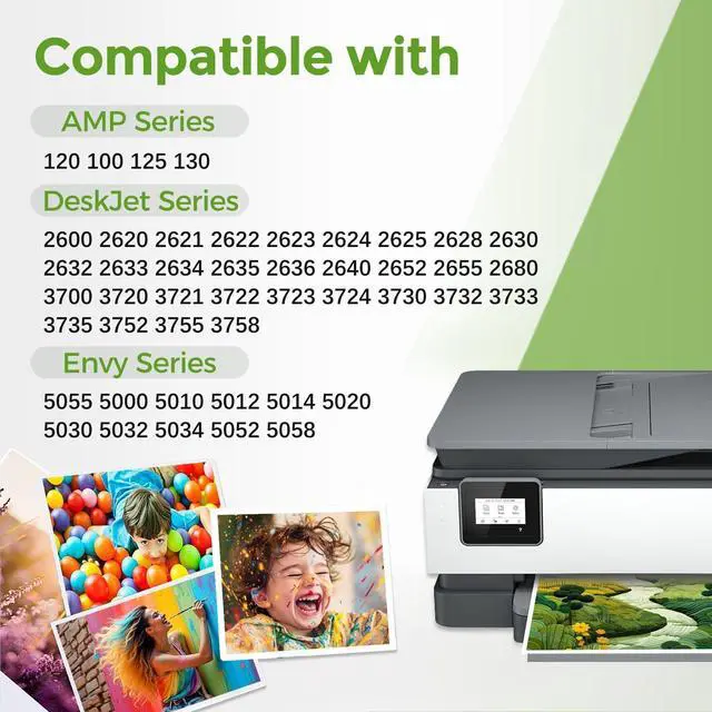 Alt view image 2 of 6 - 65XL Black Ink Cartridge Replacement for HP Ink 65 HP65 XL HP65XL for 5000 5055 3755 3700 3772 3722 2600 2622 3752 2652 2655 2640 5052 5010 Printer (2 Pack)