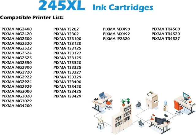Alt view image 2 of 7 - Bestoner 245 246 Ink Cartridge Compatible with Canon PG-245 CL-246 Ink Cartridges High Yield PIXMA MG2420 MG2520 MG2522 MG2920 MG2922 MG3020 MG3022 TR4520 TS3120 TS3320 Printers (2 Black)
