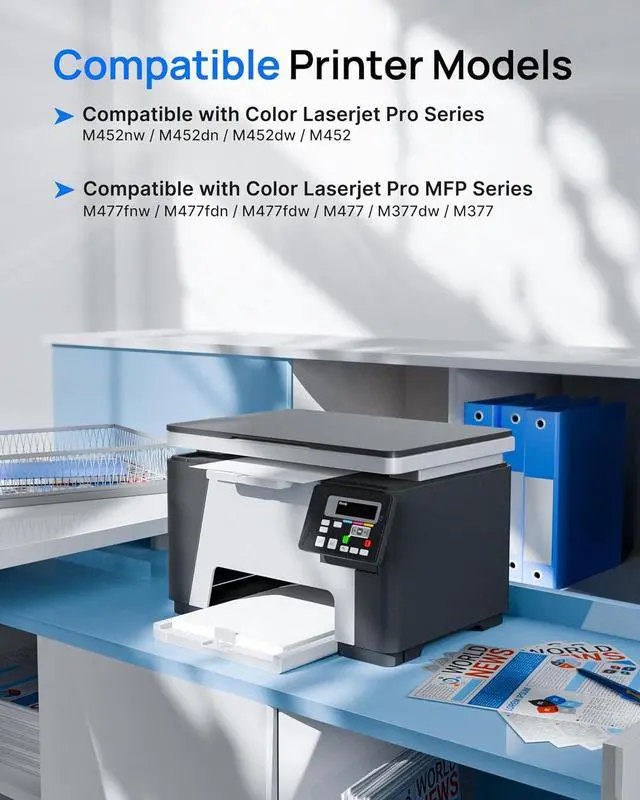 Alt view image 2 of 7 - GPC Image 410A Toner Carttidge M477fnw for HP 410A Toner Cartridge 4 Pack