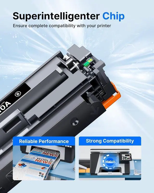 Alt view image 6 of 7 - GPC Image 410A Toner Carttidge M477fnw for HP 410A Toner Cartridge 4 Pack