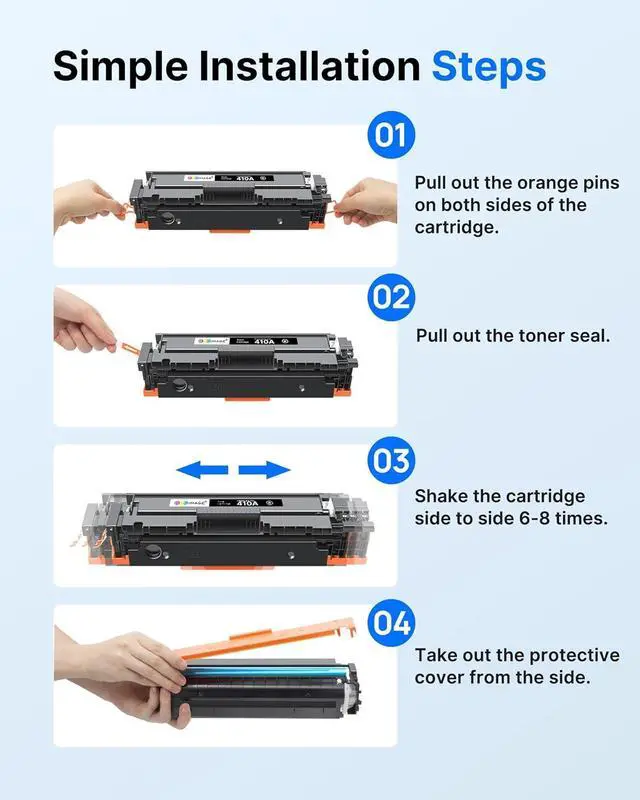 Alt view image 7 of 7 - GPC Image 410A Toner Carttidge M477fnw for HP 410A Toner Cartridge 4 Pack
