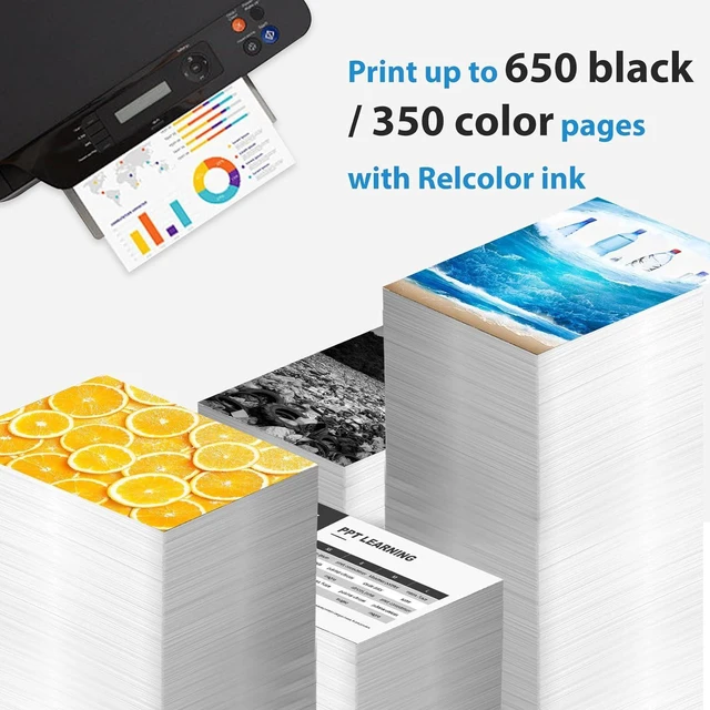Alt view image 4 of 7 - Relcolor Remanufactured Ink Cartridge Replacement for HP 61XL 61 XL Black Combo for 4500 5530 4502 5535 5534 4630 4635 2620 2540 3050 1000 1510 1512 1010 1056 Printer (2 Pack)