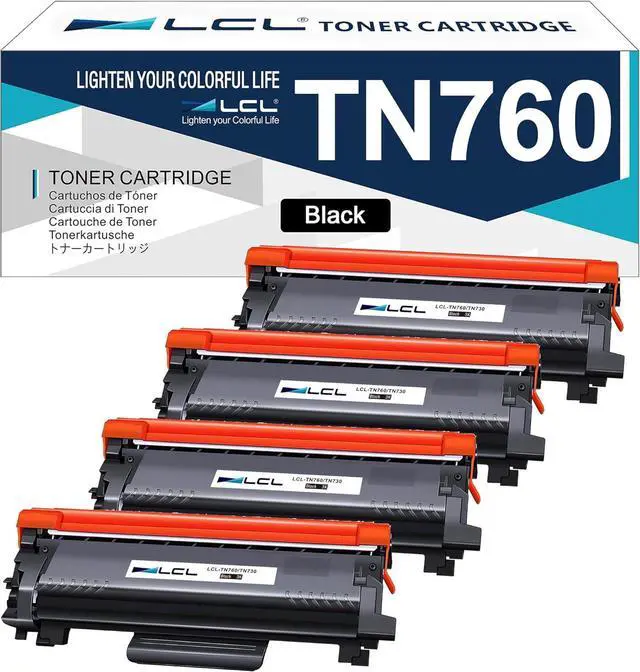 Main image of (with Chip) LCL TN760 TN730 Compatible Toner Cartridges Replacement for TN-760 TN-730 3000 Pages for HL-L2350DW HL-L2390DW HL-L2395DW HL-L2370DW HL-L2310D HL-L2357DW HL-L2370DN (4 Black)