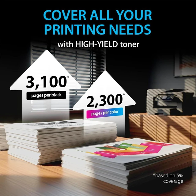 Alt view image 6 of 7 - Smart Ink Compatible Toner Cartridge Replacement for Canon 054H 054 H CRG-054 High Yield to use with Color ImageClass MF642Cdw MF644Cdw LBP622Cdw MF640C Printer 4 Pack (Black Cyan Magenta Yellow)