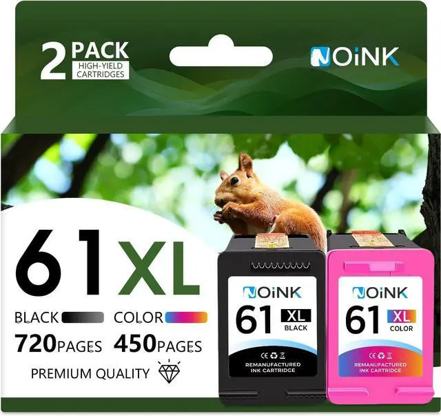 Main image of NOINK 61XL Ink Cartridges Black and Color Combo Pack High Yield Replacement for HP 61XL, Compatible with HP DeskJet, Envy & OfficeJet Printers, DeskJet 2540 Envy 5530 OfficeJet 4630, 1Black 1Tri-Color