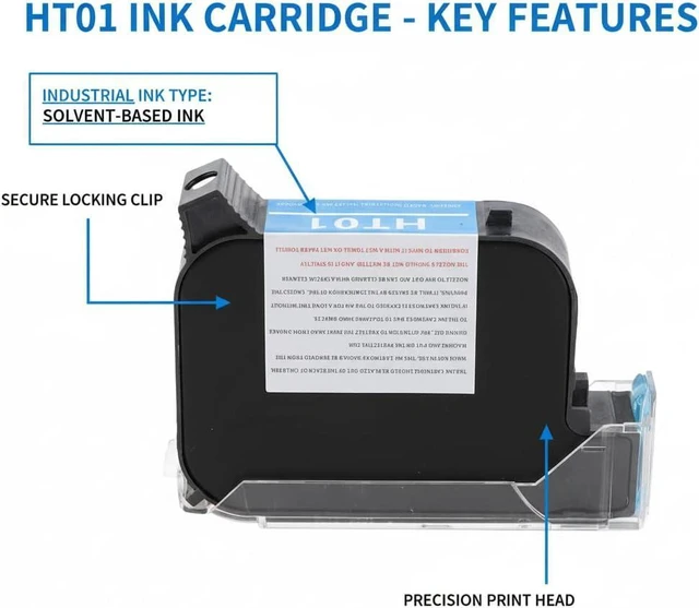 Alt view image 2 of 7 - 42ml Handheld Printer Cartridge,Rapid Drying Inkjet Printer Cartridge Replacement for Handheld Inkjet Printer Coding Machine (Black)