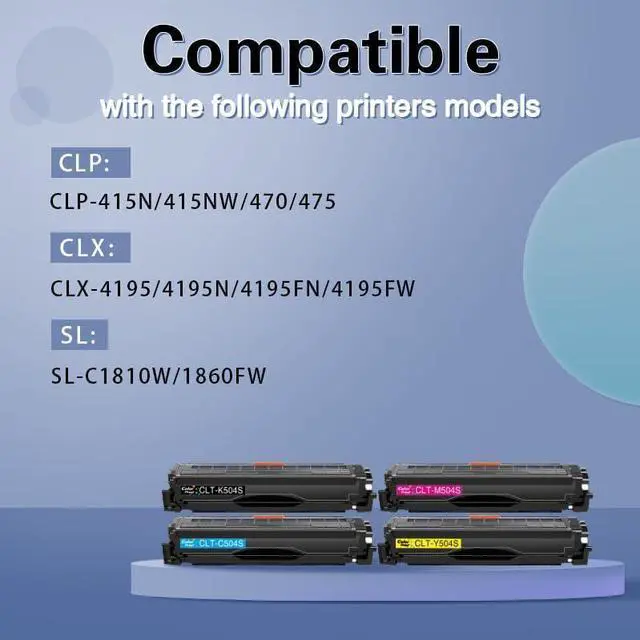 Alt view image 2 of 7 - ColorPrint Compatible CLT 504S Toner Cartridge Replacement for Samsung CLT504S Toner CLT-504S CLTK504S CLTM504S CLTC504S CLTY504S for CLP-415NW CLP-475 CLP-4195FW Xpress C1810W C1860FW (2BCMY,5-Pack)