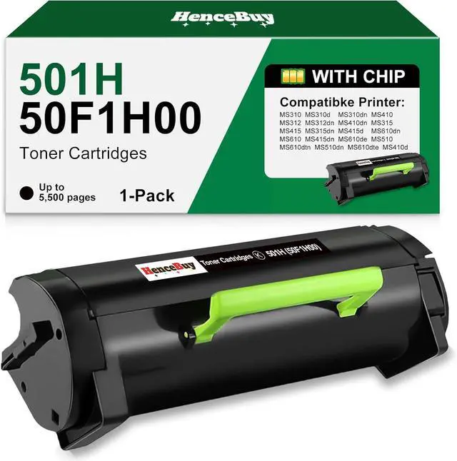 Main image of 1-Black 50F1H00 501H Toner Cartridge Compatible Replacement for Lexmark MS312dn MS610dn MS310 MS510dn MS415dn MS310dn MS310d MS315dn MS410d MS410dn MS610de
