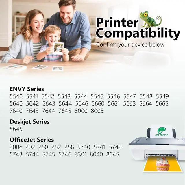 Alt view image 2 of 7 - COLORETTO 62XL Ink Cartridges Black for HP 62 Black Ink Cartridges 62 XL