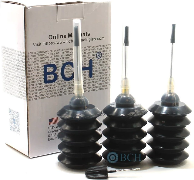 Main image of BCH Dye Ink Refill Kit for HP 67 63 64 65 61 62 60 21 56 27 92 94 96 901 74 XL Ink Cartridges Triple Black Printer Ink Bottles for HP DeskJet Envy OfficeJet Printers