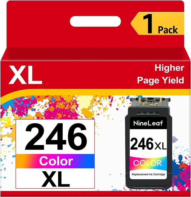 Alt view image 4 of 7 - NineLeaf Remanufactured Ink Cartridges High Yield Compatible for Canon CL246XL CL-246XL 246 XL PIXMA MX492 MG2920 MG2520 IP2820 MG2420 MG2922 MG2924 Show Accurate Ink Level (Tri-Color, 2 Pack)