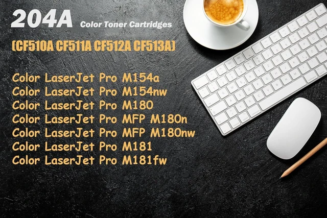 Alt view image 2 of 7 - Ultra Toner® 204A Compatible Replacement for HP 204A CF510A CF511A CF512A CF513A Toner Cartridge - Color LaserJet Pro M154a M154nw MFP M180n M180nw M181fw (1SET)