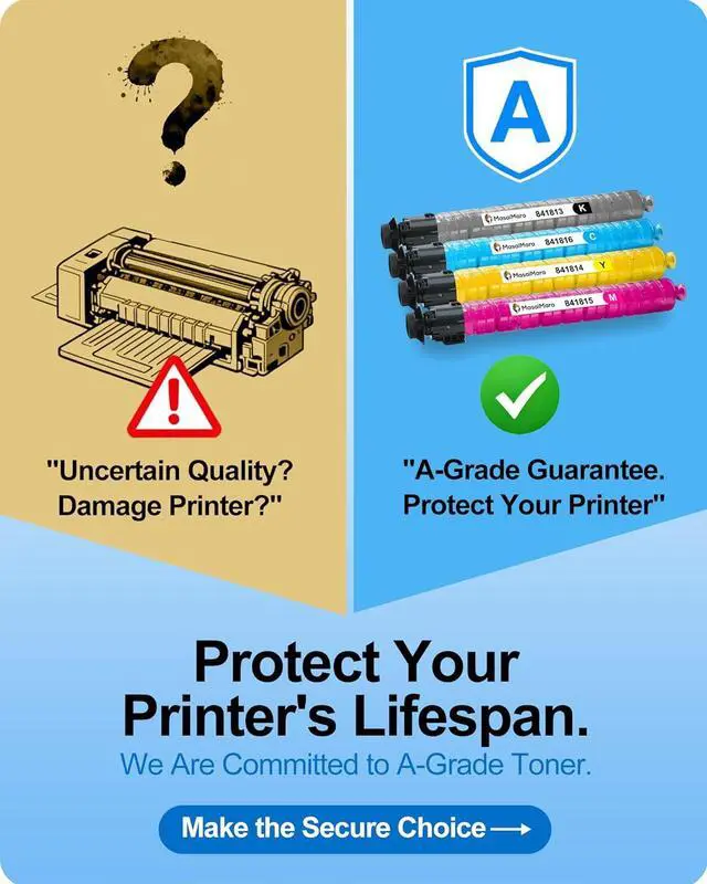 Alt view image 2 of 7 - MasaiMara MP C3503 Compatible Toner Cartridges for Ricoh Aficio Lanier Savin MP C3003, MP C3004, MP C3004ex, MP C3004SP, MP C3503, MP C3503SP, MP C3504, MP C3504ex Printers (Black Cyan Magenta Yellow)