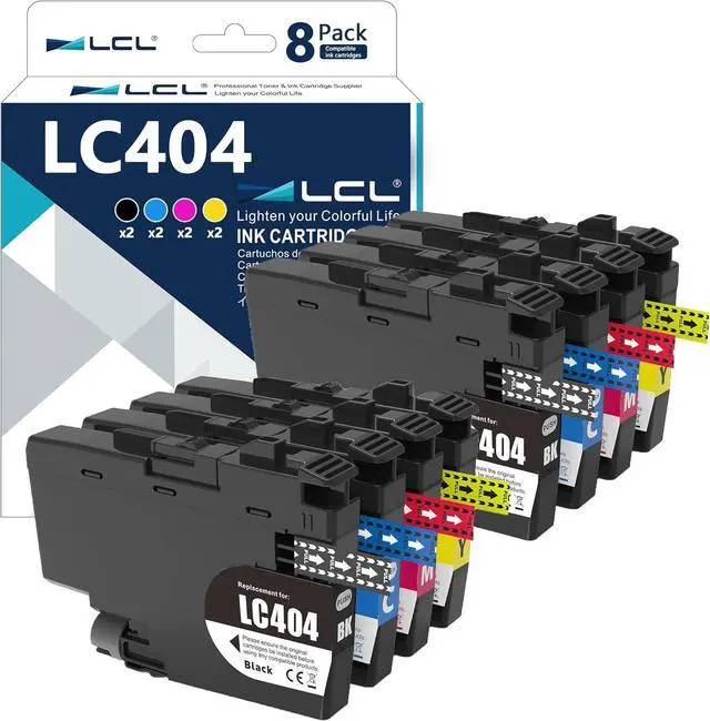 Main image of LCL LC404 High Yield Ink Cartridge Replacement for Brother LC404 LC404BK LC404C LC404M LC404Y for MFC-J1205W, MFC-J1215W, MFC-J1205W XL Printers (2Black 2Cyan 2Magenta 2Yellow,8-Pack)