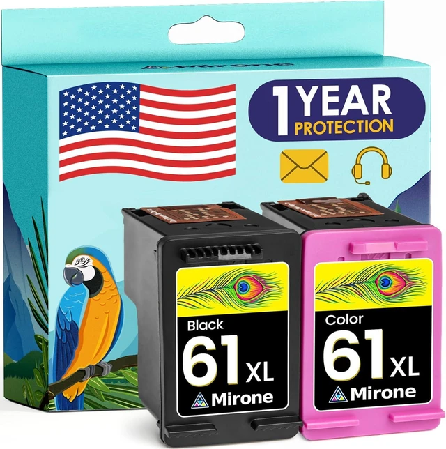 Main image of Mirone Remanufactured Ink Cartridges Replacement for HP 61 Ink Cartridge Combo Pack for HP Ink 61 Ink cartridges for HP Ink Cartridges HP61 Ink Cartridges for HP 61 Envy 4500 61xl - 1BK, 1 Color