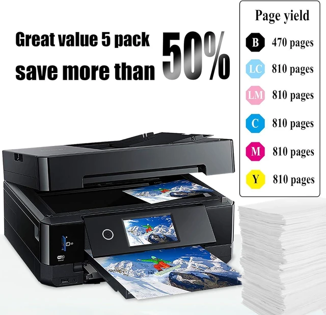 Alt view image 4 of 7 - NoahArk 7 Packs T079 Remanufactured Ink Cartridge Replacement for 79 use for Artisan 1430 Stylus Photo 1400 Inkjet Printer (2 Black, 1 Cyan, 1 Magenta 1 Yellow,1 Light Cyan,1 Light Magenta)