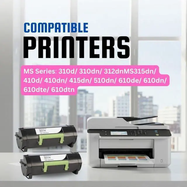 Alt view image 2 of 7 - Ink House Compatible 501H (50F1H00) High-Capacity Toner Cartridge 2-Pack | 5000 Pages | Professional-Quality Black Prints | for Brother MS310, MS410, MS510, MS610