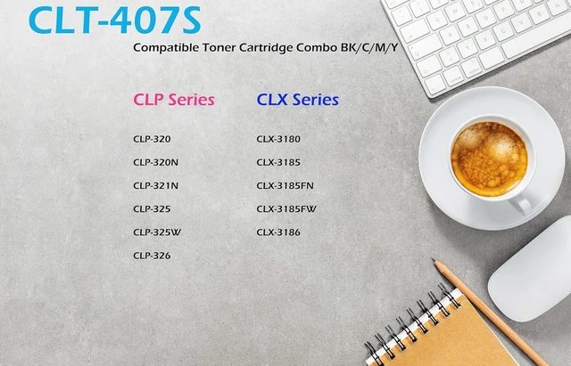 Alt view image 2 of 7 - Ultra Toner® clt407s Compatible with Samsung CLT-407S Toner Cartridge for CLP-320 CLP-320N CLP-321N CLP-325 CLP-325W CLP-326 CLX-3180 CLX-3185 CLX-3185FN CLX-3185FW CLX-3186 Printers (1SET)