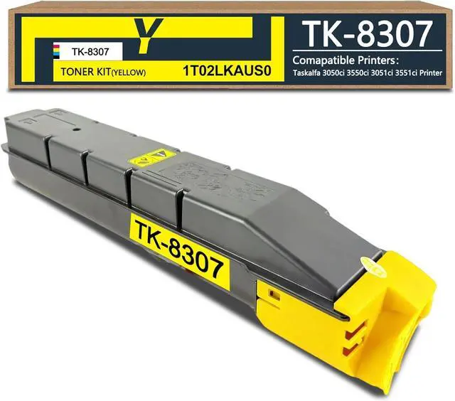 Main image of TK-8307 TK8307 Toner Cartridge Yellow Replacement for KYOCERA TK-8307Y Yellow Toner (with Chip 1T02LKAUS0) High Yield Compatible for Kyocera TASKalfa 3050ci 3550ci 3051ci 3551ci Printer (15,000 Pages)