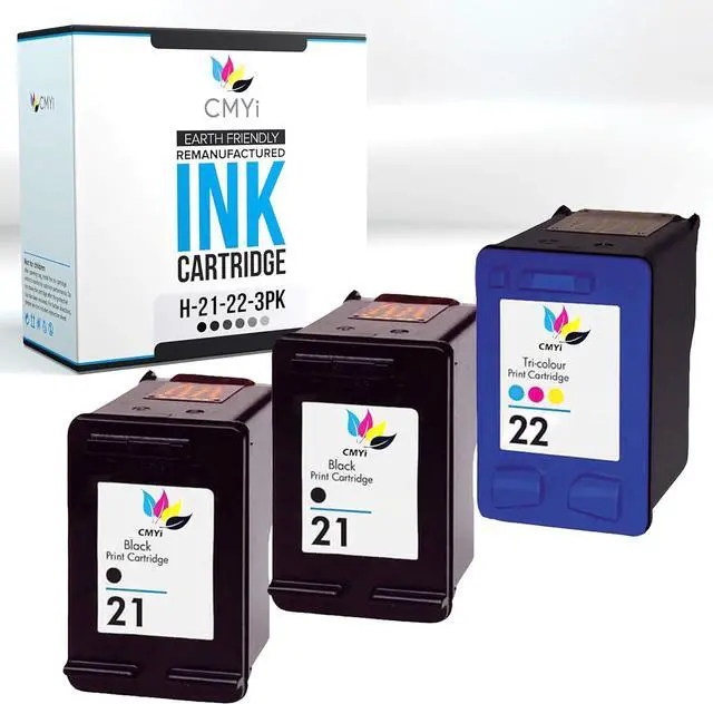 Main image of 21 22 Replacement Combo Pack Ink Cartridges for HP OfficeJet 4310, 4315, 4315v, 4315xi, 4350, J3508, J3600, J3606, J3608, J3625, J3635, J3640, J3650, J3680, J5508 Printers (2 Black, 1 Color)