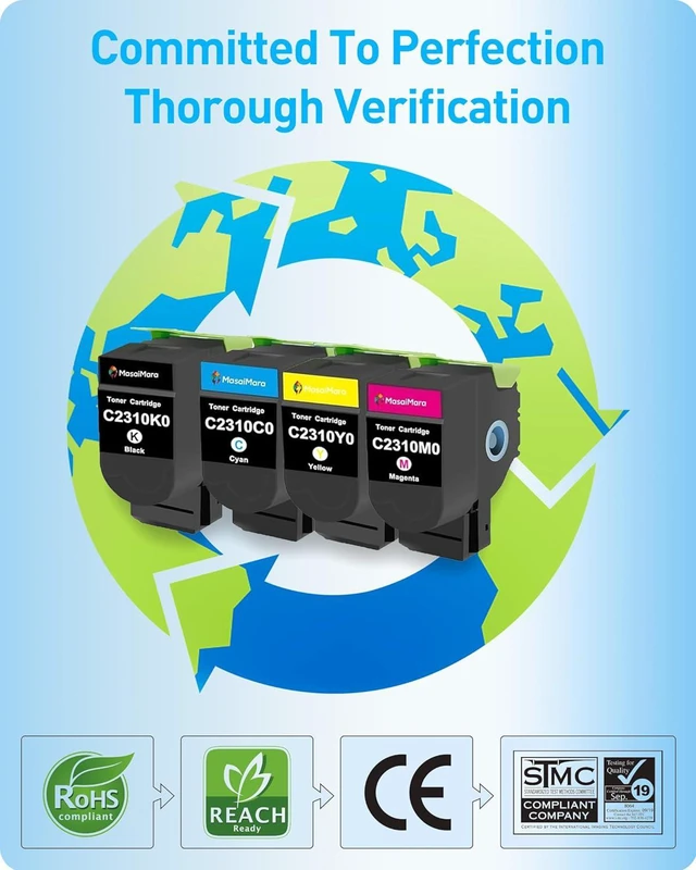 Alt view image 7 of 7 - MasaiMara C2310 C2310K0 C2310C0 C2310M0 C2310Y0 Compatible Toner Cartridges for Lexmark C2325 C2325dw C2425 C2425dw C2535 C2535dw MC2325 MC2325adw MC2425 MC2425adw MC2535 MC2640 Printer